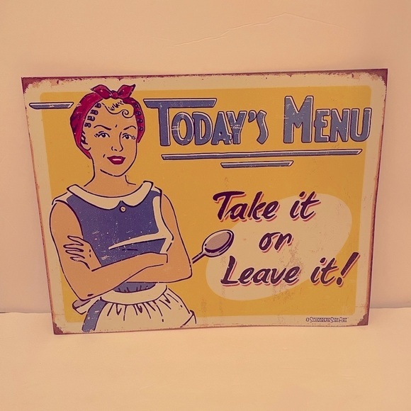 Schoenberg Sign Art Today’s Menu Take it or Leave it! Retro Vintage Look - Picture 1 of 11